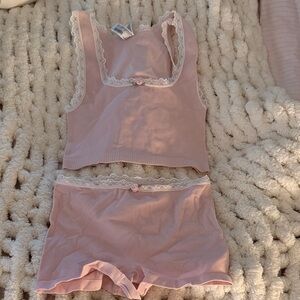 Baby pink tank and short set
